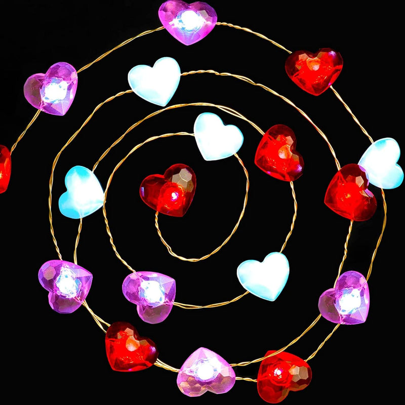 Kaisnova Valentines Day Decor Red Love Heart Shaped Fairy String Lights Battery Powered with Remote & Timer 10FT 40 Leds Twinkle String Lights for Wedding,Anniversary, Mother'S Day, Party Decorating Home & Garden > Lighting > Light Ropes & Strings Shenzhen Baishen Technology Co., Ltd. B-Red Pink and White  