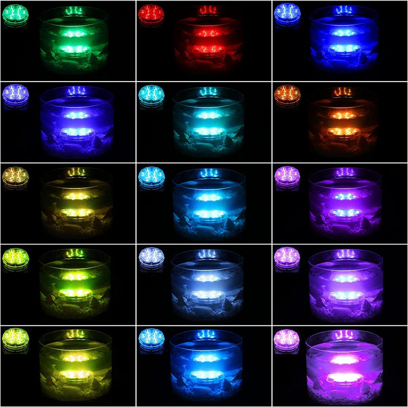 KAKISSUS Submersible LED Lights, Waterproof Hot Tub Lights Battery Operated Underwater Led Lights 16 Colors Changing Christmas Lights for Party Aquarium Camping Pool Bathtub 2-Pack Home & Garden > Pool & Spa > Pool & Spa Accessories KAKISSUS   