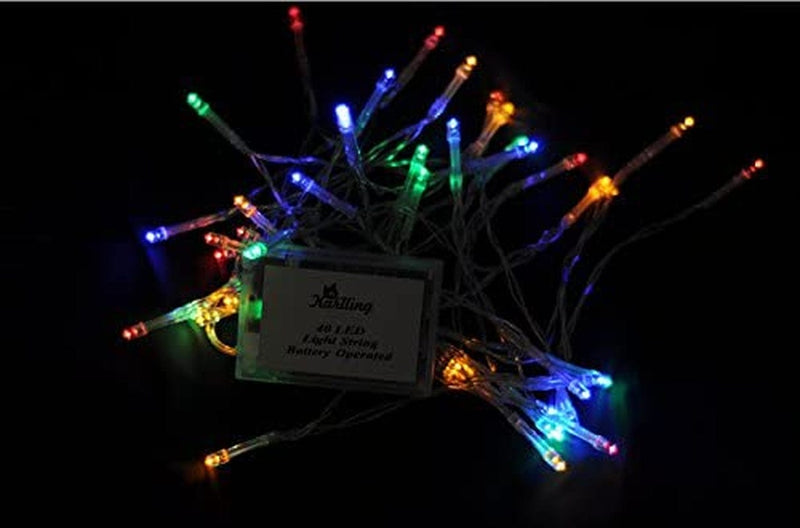 Karlling Battery Operated Christmas Lights,13 Ft Short Clear Wire String Led Twinkle Fairy Light for Small Mini Xmas Tree and Wedding Party Indoor/Outdoor Decoration(Multicolor) Home & Garden > Lighting > Light Ropes & Strings Karlling   