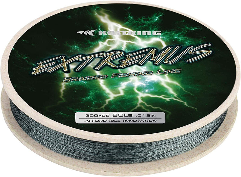 Kastking Extremus Braided Fishing Line, Highly Abrasion Resistant 4-Strand Braided Lines, Thin Diameter, Zero Stretch, Zero Memory, Easy Casting, Great Knot Strength, Color Fast Sporting Goods > Outdoor Recreation > Fishing > Fishing Lines & Leaders Eposeidon Gray A:150Yds - 50LB 