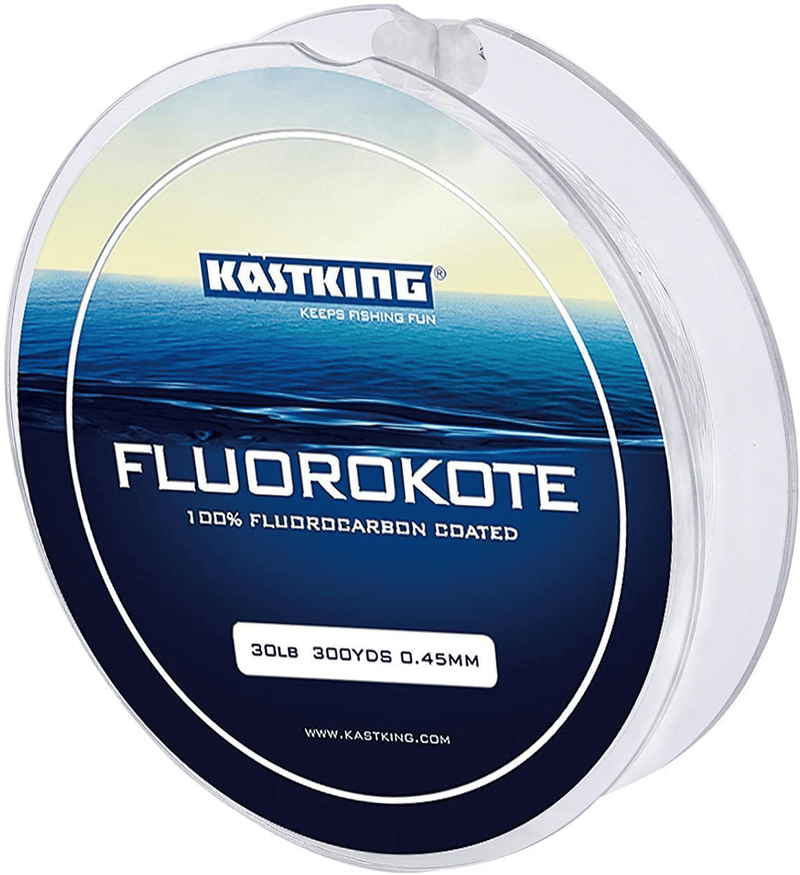 KastKing FluoroKote Fishing Line - 100% Pure Fluorocarbon Coated - 300Yds/274M 150Yds/137M Premium Spool - Upgrade from Mono Perfect Substitute Solid Fluorocarbon Line