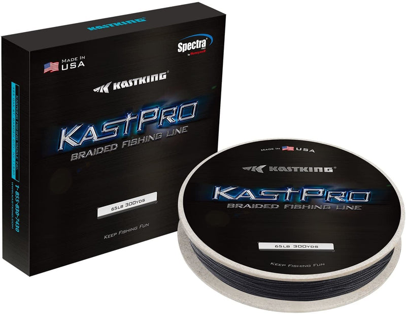 Kastking Kastpro Braided Fishing Line - Spectra Super Line - Made in the USA - Zero Stretch Braid - Thin Diameter - on Biodegradable Biospool! - Aggressive Weave - Incredible Abrasion Resistance! Sporting Goods > Outdoor Recreation > Fishing > Fishing Lines & Leaders Eposeidon Black Out 300Yds - 40LB - 0.012" 