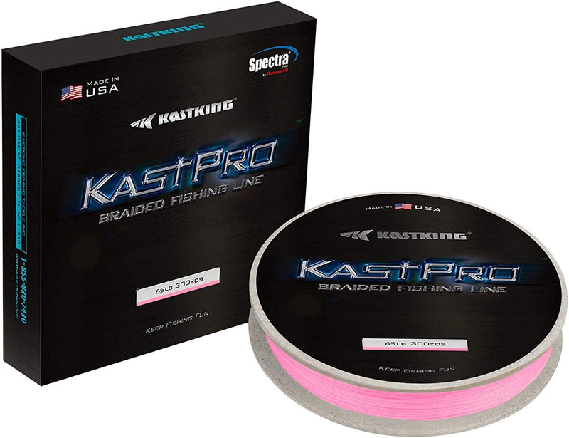 Kastking Kastpro Braided Fishing Line - Spectra Super Line - Made in the USA - Zero Stretch Braid - Thin Diameter - on Biodegradable Biospool! - Aggressive Weave - Incredible Abrasion Resistance!