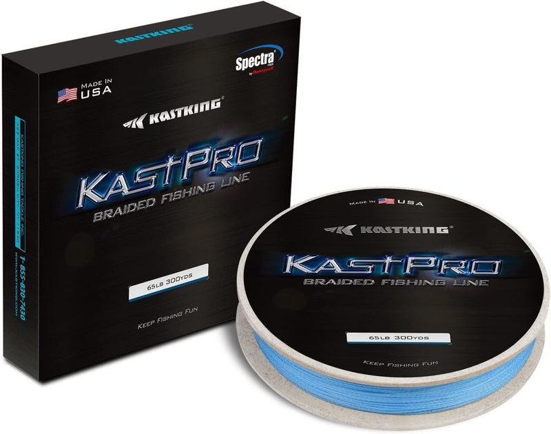 Kastking Kastpro Braided Fishing Line - Spectra Super Line - Made in the USA - Zero Stretch Braid - Thin Diameter - on Biodegradable Biospool! - Aggressive Weave - Incredible Abrasion Resistance!