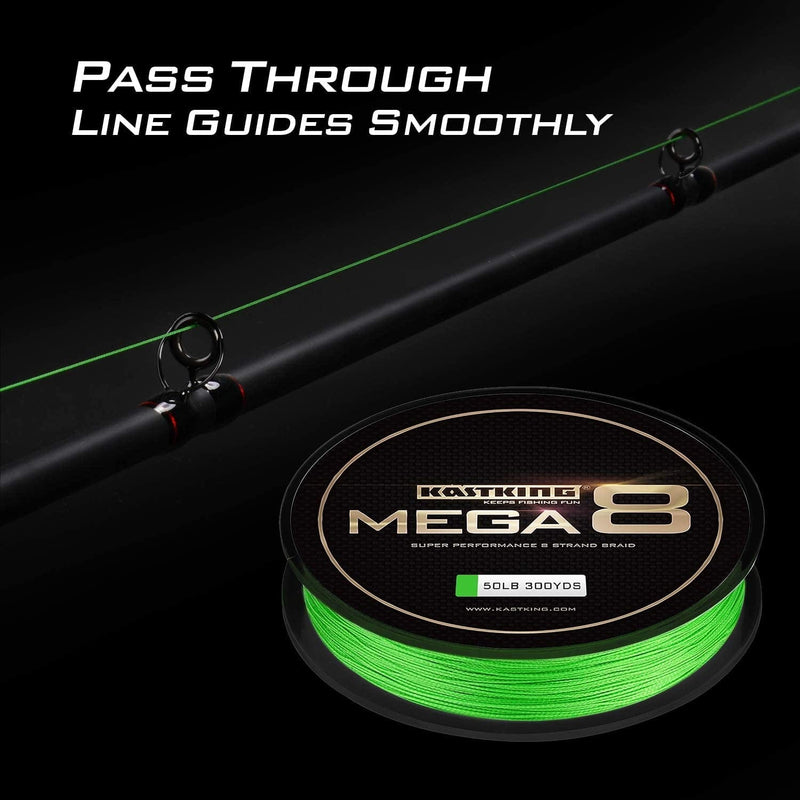 Kastking Mega8 Braided Fishing Line, Advanced 8 Strand Braided Line - Rounder, Stronger, Softer, Smoother, More Sensitive, Casts Farther, Zero Stretch & Memory, Great Knot Strength, More Color Fast Sporting Goods > Outdoor Recreation > Fishing > Fishing Lines & Leaders Eposeidon   