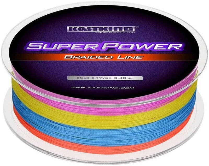 Kastking Superpower Braided Fishing Line - Abrasion Resistant Braided Lines – Incredible Superline – Zero Stretch – Smaller Diameter – a Must-Have! Sporting Goods > Outdoor Recreation > Fishing > Fishing Lines & Leaders Eposeidon Multi-color 547yds-10lb-0.09mm 