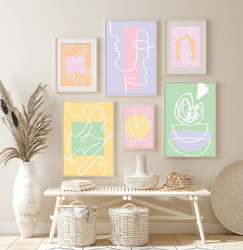 Katie Doodle Danish Pastel Room Decor Aesthetic - Danish Pastel Wall Collage Coordinates Well with Flower Market Poster, Matisse Wall Art Prints, Coconut Girl Aesthetic - Includes 6 Posters [Unframed] Home & Garden > Decor > Artwork > Posters, Prints, & Visual Artwork Katie Doodle Danish Pastel Decor [Unframed]  