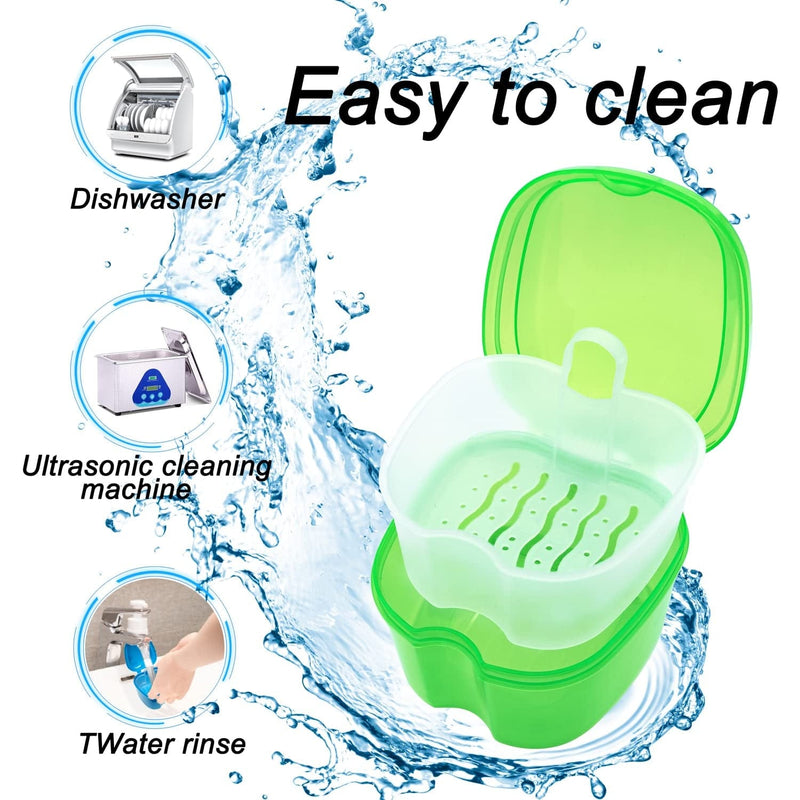 Keedolla Denture Cups for Soaking Dentures, Denture Cleaning Case Retainer Container Mouth Guard Bath Box Holder Case with Brush for Night Guard, Gum Shields and Dental Appliances Home & Garden > Household Supplies > Household Cleaning Supplies Keedolla   