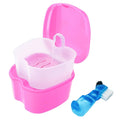 Keedolla Denture Cups for Soaking Dentures, Denture Cleaning Case Retainer Container Mouth Guard Bath Box Holder Case with Brush for Night Guard, Gum Shields and Dental Appliances Home & Garden > Household Supplies > Household Cleaning Supplies Keedolla Pink  