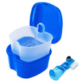 Keedolla Denture Cups for Soaking Dentures, Denture Cleaning Case Retainer Container Mouth Guard Bath Box Holder Case with Brush for Night Guard, Gum Shields and Dental Appliances Home & Garden > Household Supplies > Household Cleaning Supplies Keedolla Dark Blue  