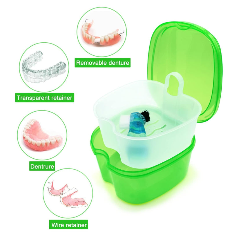 Keedolla Denture Cups for Soaking Dentures, Denture Cleaning Case Retainer Container Mouth Guard Bath Box Holder Case with Brush for Night Guard, Gum Shields and Dental Appliances Home & Garden > Household Supplies > Household Cleaning Supplies Keedolla   