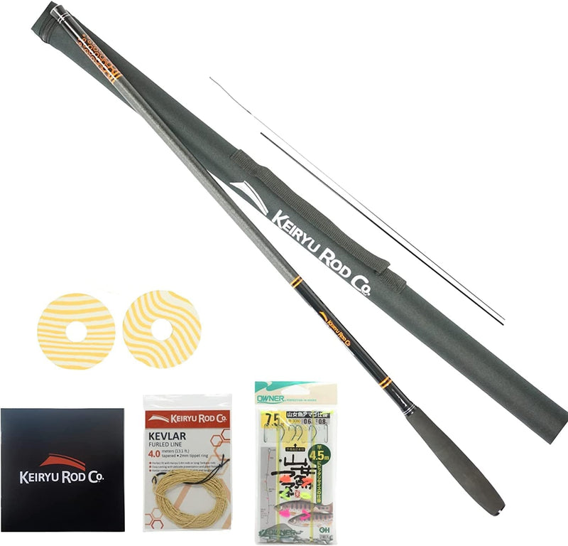 Keiryu Rod Co. T100 Rod. Telescopic 17.7 Ft. Keiryu Fly Fishing Rod. Perfect for Euro Nymphing, Dry Flies, and Weighted Rigs. High Performance IM Carbon Rod and Starter Kit. Sporting Goods > Outdoor Recreation > Fishing > Fishing Rods Haspi Products   