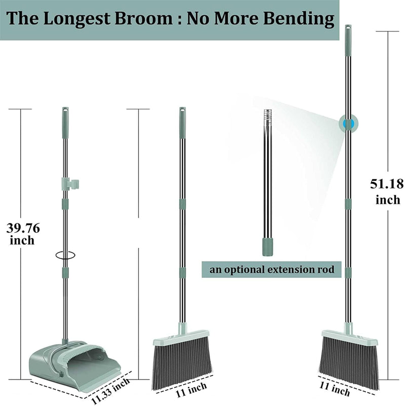 Kelamayi Broom and Dustpan Set for Home，Broom and Dustpan Set, Broom Dustpan Set, Broom and Dustpan Combo for Office, Stand up Broom and Dustpan (Green) Home & Garden > Household Supplies > Household Cleaning Supplies YiShenghao   