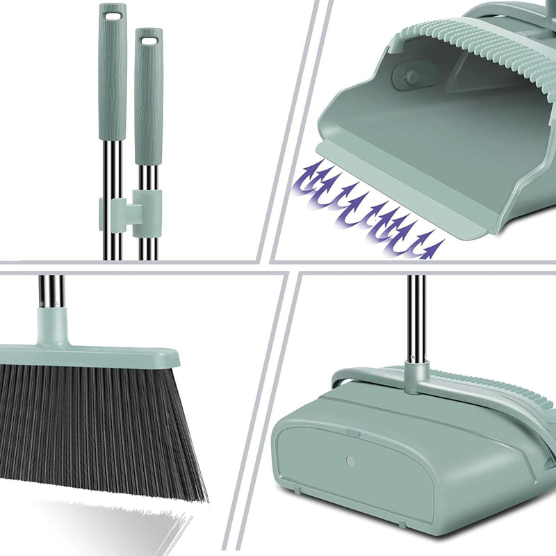 Kelamayi Broom and Dustpan Set for Home，Broom and Dustpan Set, Broom Dustpan Set, Broom and Dustpan Combo for Office, Stand up Broom and Dustpan (Green) Home & Garden > Household Supplies > Household Cleaning Supplies YiShenghao   