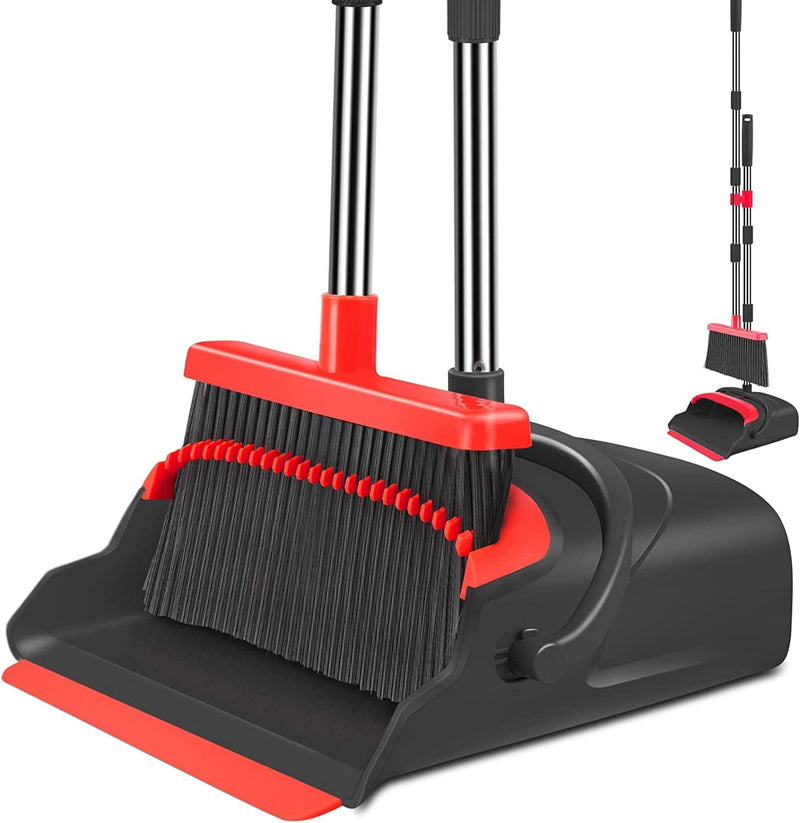 Kelamayi Broom and Dustpan Set for Home，Broom and Dustpan Set, Broom Dustpan Set, Broom and Dustpan Combo for Office, Stand up Broom and Dustpan (Green) Home & Garden > Household Supplies > Household Cleaning Supplies YiShenghao Black&red  