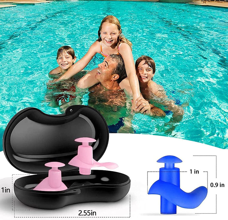 Kemine Swimming Earplugs Blocks Out Water Waterproof Reusable Silicone for Swimming Showering Bathing Surfing Snorkeling Sports Suitable for Kids and Adults (Clear) Sporting Goods > Outdoor Recreation > Boating & Water Sports > Swimming Kemine   