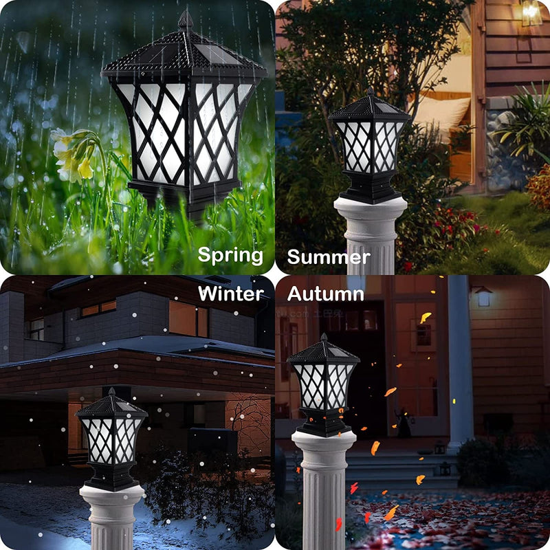 Kendal Large Outdoor Solar Lamp Post Light Powered LED Cap Light Water-Resistant Pillar Light (2-Pack) Home & Garden > Lighting > Lamps Shining Image   