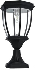 Kendal Large Outdoor Solar Lamp Post Light Powered LED Cap Light Water-Resistant Pillar Light (2-Pack) Home & Garden > Lighting > Lamps Shining Image Black-8405  