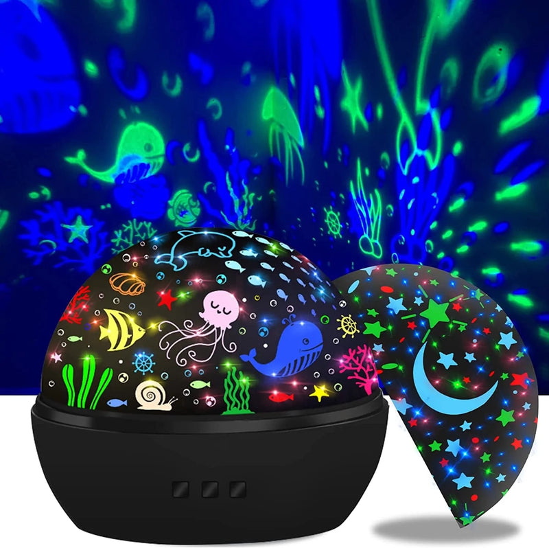 KEVAP Night Light for Kids,360° Rotating Starry Night Light Projector for Babys,Ocean Wave Projector for Kids Toddlers, Easter Birthday Gifts for Children,Boys Girls Bedroom Decor, Black Home & Garden > Lighting > Night Lights & Ambient Lighting Kevap Black  