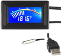 KEYNICE Digital Thermometer, Temperature Sensor USB Power Supply, Fahrenheit Degree and Degrees Celsius Color LCD Display, High Accurate-Black Vehicles & Parts > Vehicle Parts & Accessories > Motor Vehicle Parts > Motor Vehicle Sensors & Gauges KEYNICE USB  