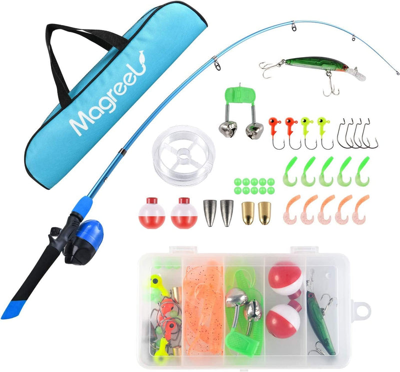 Kids Fishing Rod and Reel Combo, Telescopic Fishing Pole Children Starter Kit - with Fishing Gears, Tackle Box, Fishing Line, Reel and Travel Bag for Boys, Girls, Beginner, Youth