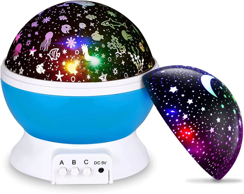 Kids Star Night Light, 360-Degree Rotating Star Projector, Desk Lamp 4 Leds 8 Colors Changing with USB Cable, Best for Children Baby Bedroom and Party Decorations Home & Garden > Lighting > Night Lights & Ambient Lighting SUNNEST Y-white  