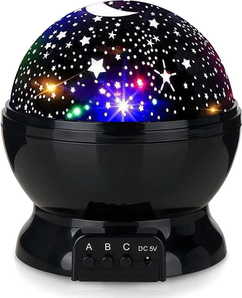 Kids Star Night Light, 360-Degree Rotating Star Projector, Desk Lamp 4 Leds 8 Colors Changing with USB Cable, Best for Children Baby Bedroom and Party Decorations Home & Garden > Lighting > Night Lights & Ambient Lighting SUNNEST Y-black  