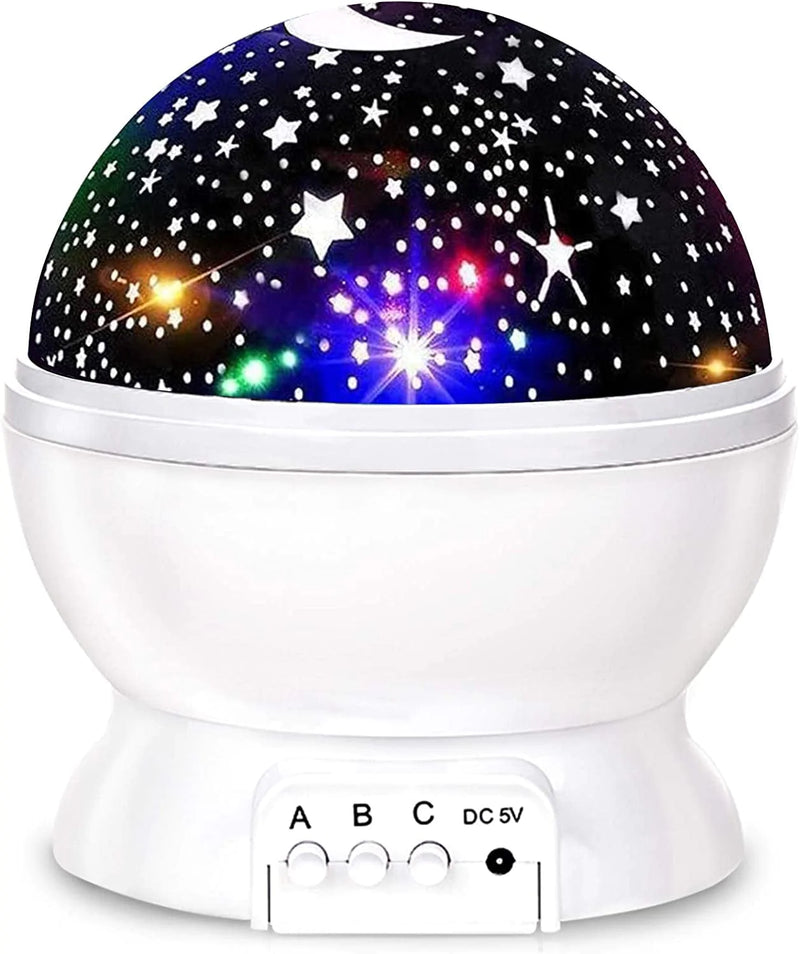 Kids Star Night Light, 360-Degree Rotating Star Projector, Desk Lamp 4 Leds 8 Colors Changing with USB Cable, Best for Children Baby Bedroom and Party Decorations Home & Garden > Lighting > Night Lights & Ambient Lighting SUNNEST White01  