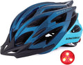 KINGBIKE Light Comfortable Adults Youth Bike Helmet with LED Safety Rear Light+ Detachable Visor, Helmet Storage Backpack for Children Men Women Youth Sporting Goods > Outdoor Recreation > Cycling > Cycling Apparel & Accessories > Bicycle Helmets KINGBIKE X-Dark Blue L(56-61CM) 