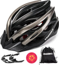 KINGBIKE Light Comfortable Adults Youth Bike Helmet with LED Safety Rear Light+ Detachable Visor, Helmet Storage Backpack for Children Men Women Youth Sporting Goods > Outdoor Recreation > Cycling > Cycling Apparel & Accessories > Bicycle Helmets KINGBIKE Black&#titanium XXL(59-63CM) 