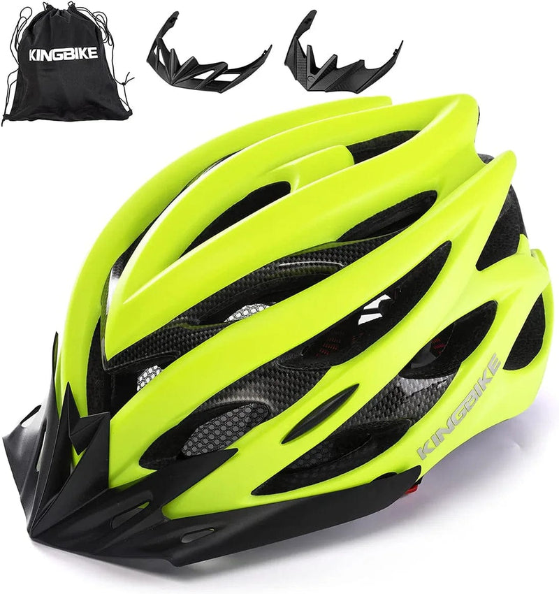 KINGBIKE Light Comfortable Adults Youth Bike Helmet with LED Safety Rear Light+ Detachable Visor, Helmet Storage Backpack for Children Men Women Youth Sporting Goods > Outdoor Recreation > Cycling > Cycling Apparel & Accessories > Bicycle Helmets KINGBIKE Green XXL(59-63CM) 