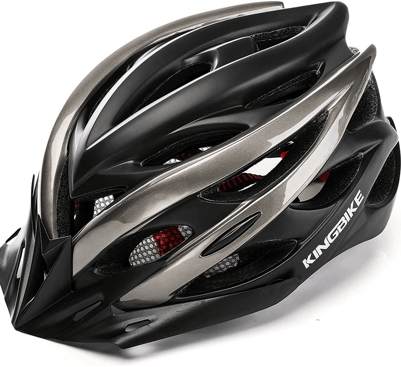 KINGBIKE Ultralight Bike Helmets with Rear Light + Portable Simple Backpack + Two Detachable Visor for Men Women(M/L,L/XL) Sporting Goods > Outdoor Recreation > Cycling > Cycling Apparel & Accessories > Bicycle Helmets KINGBIKE Black&
