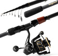KINGSWELL Telescopic Fishing Rod and Reel Combo, Premium Graphite Carbon Collapsible Fishing Pole with Spinning Reel, Portable Travel Kit for Adults Kids Sporting Goods > Outdoor Recreation > Fishing > Fishing Rods Kingswell Rod / Reel 5.7 Feet 