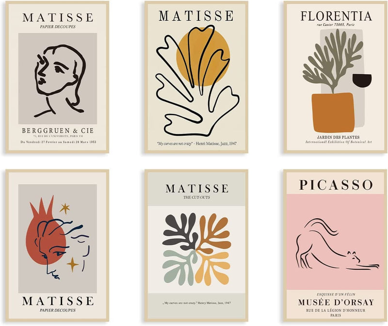 Kisswen Matisse Canvas Wall Art Matisse Poster Pictures Aesthetic Henri Matisse Prints Artwork Flower Market Wall Decor (12X16Inx6P-Unframed) Home & Garden > Decor > Artwork > Posters, Prints, & Visual Artwork kisswen matisse 12x18inx6p-Unframed 