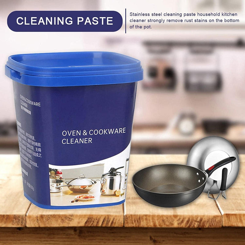 Kitchen Cleaner Paste - 500G Stainless Steel Cleaning Paste Rust Removal Cream | Cleaning Cream Cookware Cleaners for Dishwashers, Stainless Steel Refrigerators, Pots Huibei Home & Garden > Household Supplies > Household Cleaning Supplies huibei   