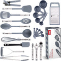 Kitchen Utensils Set, Cooking Utensils Set, Non Stick and Heat Resistant Kitchen Gadgets, 24 Pcs Nylon and Stainless Steel Kitchen Utensil Set New Home Essentials, Pots and Pans Kitchen Accessories Animals & Pet Supplies > Pet Supplies > Bird Supplies > Bird Cages & Stands Kaluns Gray  