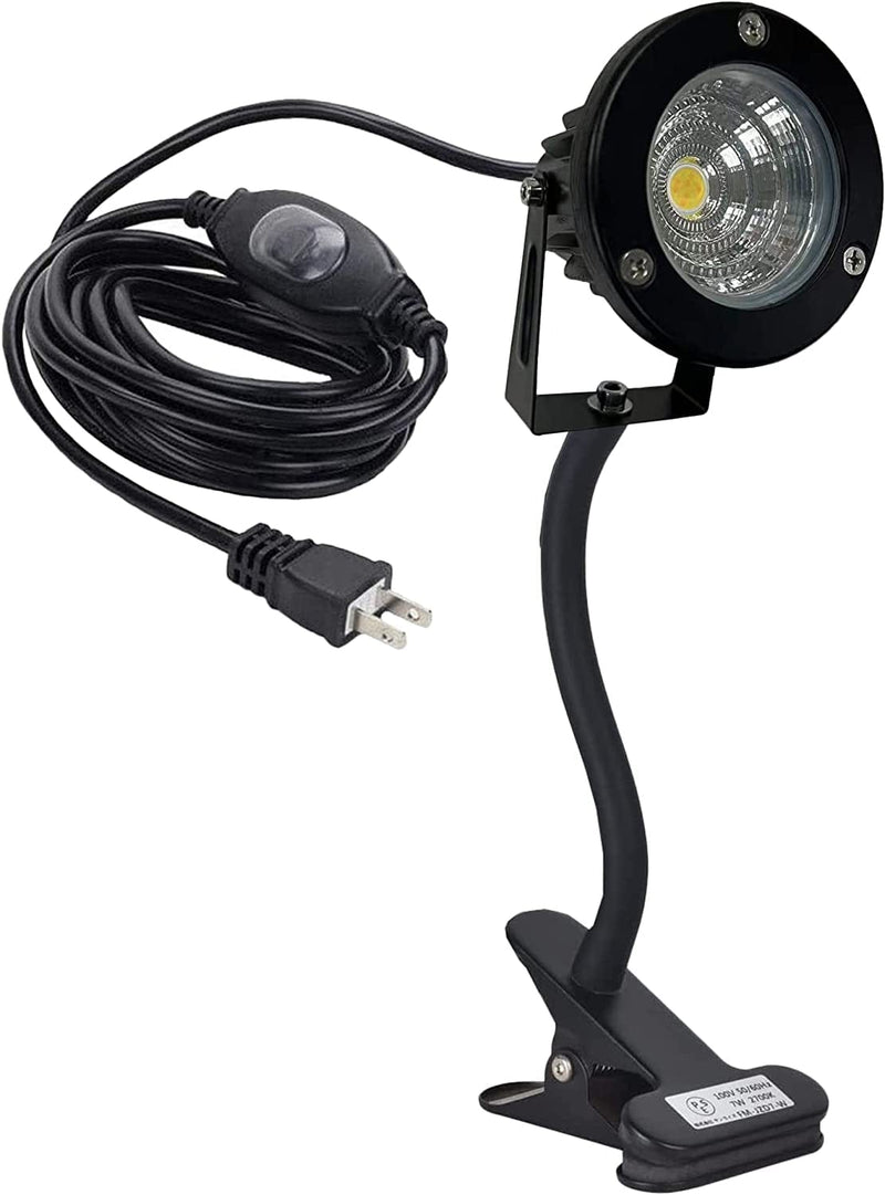 Kiven LED Outdoor Spotlight 5W Come with Clamp and 9.84 Ft Power Cord and Waterproof Switch , 400 Lumens ,Daylight White,4000 Kelvin , 60 Deg Beam Angle , Landscape Spotlight, Not Dimmable