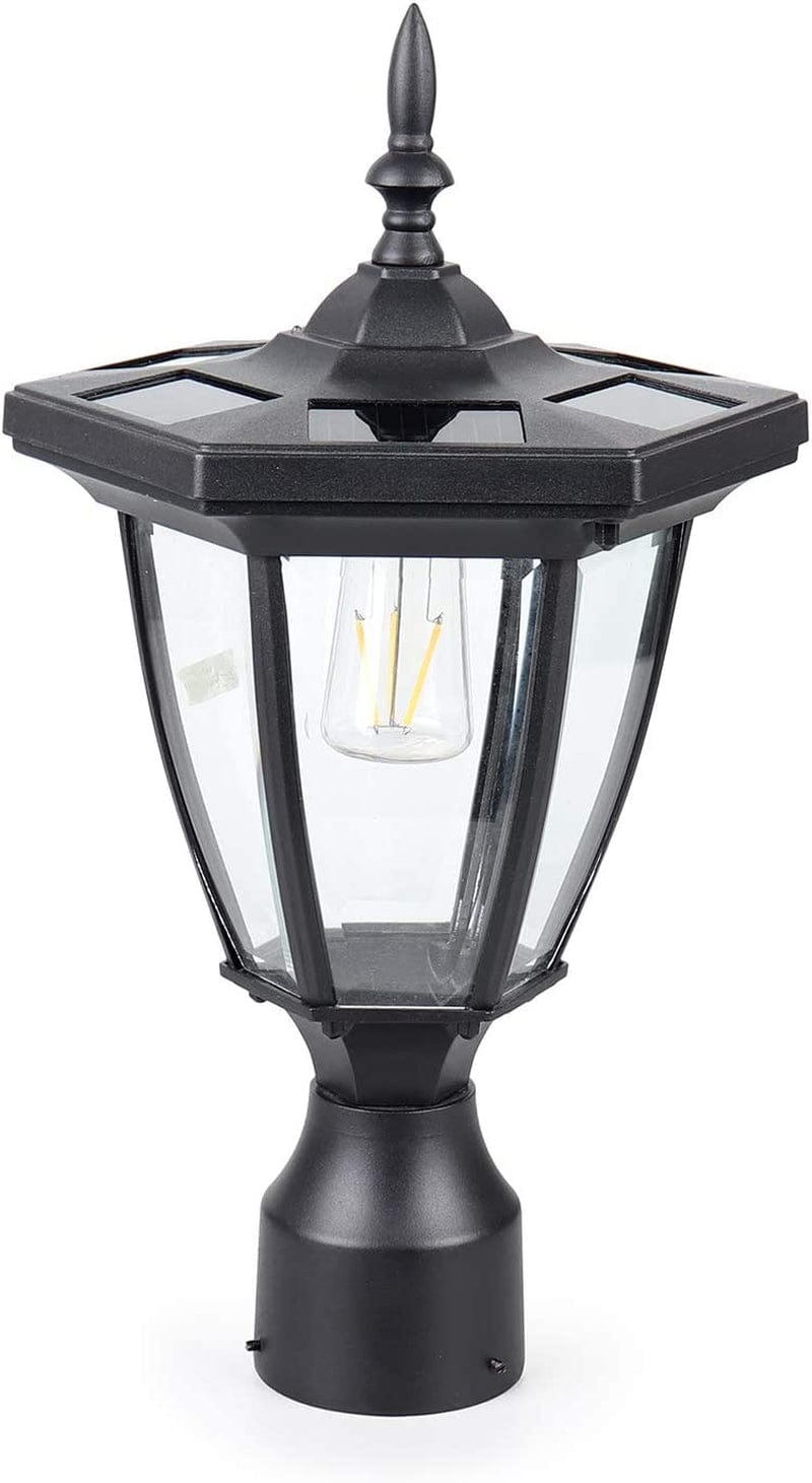 KMC KMC LIGHTING ST6321Q-A Solar Post Light Solar Powered Lamp Post Light Post Solar Light Outdoor Fabulously Bright 75 LUMENS Made of Aluminum Die-Casting and Glass with 3 Inches Post Adaptor Home & Garden > Lighting > Lamps KMC KMC LIGHTING Six-square  