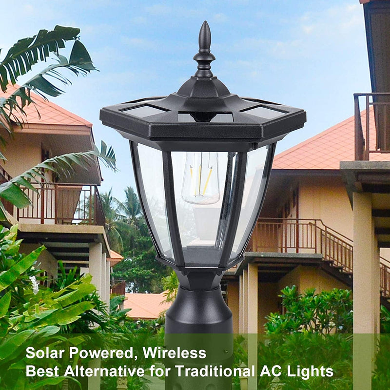 KMC KMC LIGHTING ST6321Q-A Solar Post Light Solar Powered Lamp Post Light Post Solar Light Outdoor Fabulously Bright 75 LUMENS Made of Aluminum Die-Casting and Glass with 3 Inches Post Adaptor Home & Garden > Lighting > Lamps KMC KMC LIGHTING   
