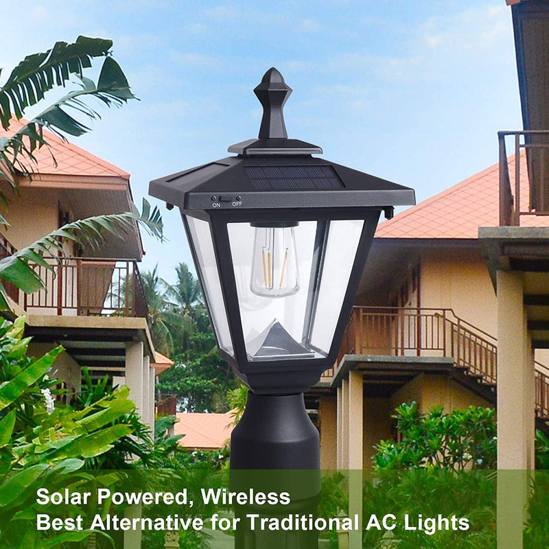 KMC LIGHTING ST4330Q-A Solar Lamp Post Lights Solar Post Lights Outdoor Post Lights Die-Casting Aluminum 100 Lumens 3-Inch Fitter Base for Post Mount
