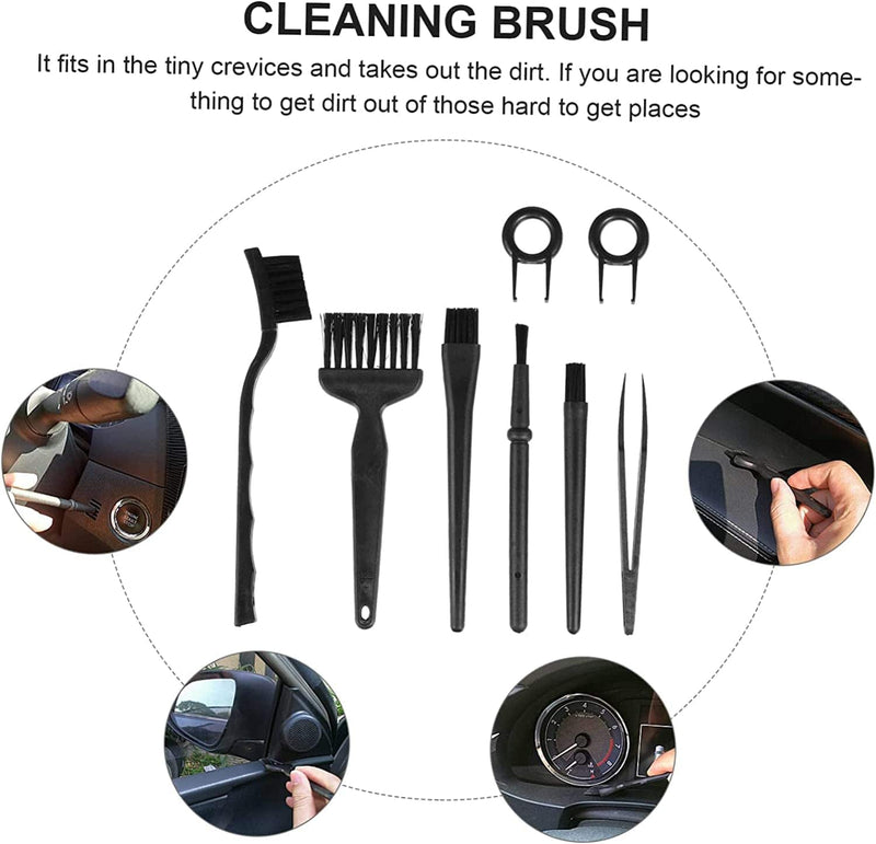 KOMBIUDA 2 Sets /8Pcs Removal Cup in Plastic anti Brush Cleaner Electric Home Appliances Mini Anti-Static Seat Phone Cleaning Keyboard Detailing Gap Electronics Portable Handle Machine