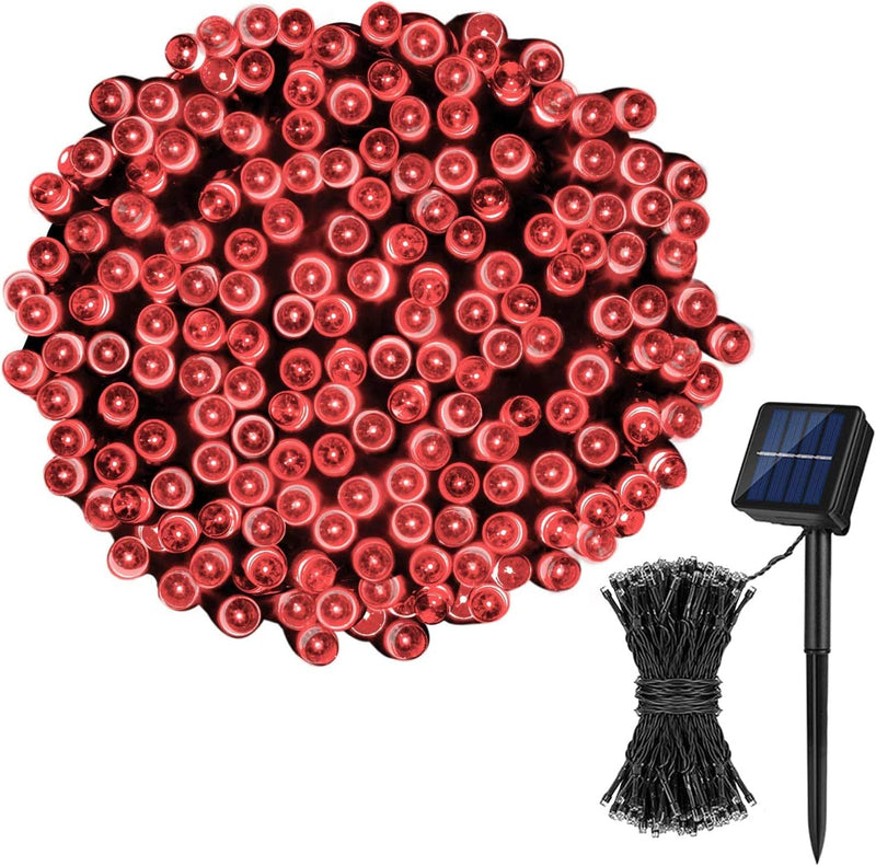 Koxly Solar String Lights,72Ft 200 LED 8 Modes Solar Powered Christmas Lights Outdoor String Lights Waterproof Fairy Lights for Garden Party Wedding Xmas Tree Home & Garden > Lighting > Light Ropes & Strings Koxly Red 1 