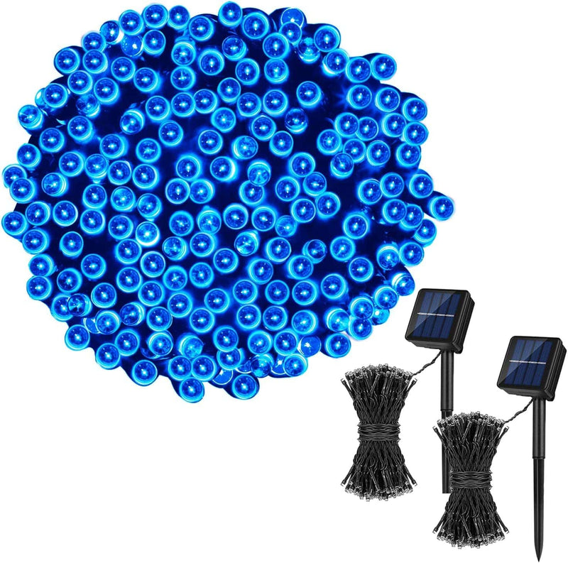 Koxly Solar String Lights,72Ft 200 LED 8 Modes Solar Powered Christmas Lights Outdoor String Lights Waterproof Fairy Lights for Garden Party Wedding Xmas Tree Home & Garden > Lighting > Light Ropes & Strings Koxly Blue 2 