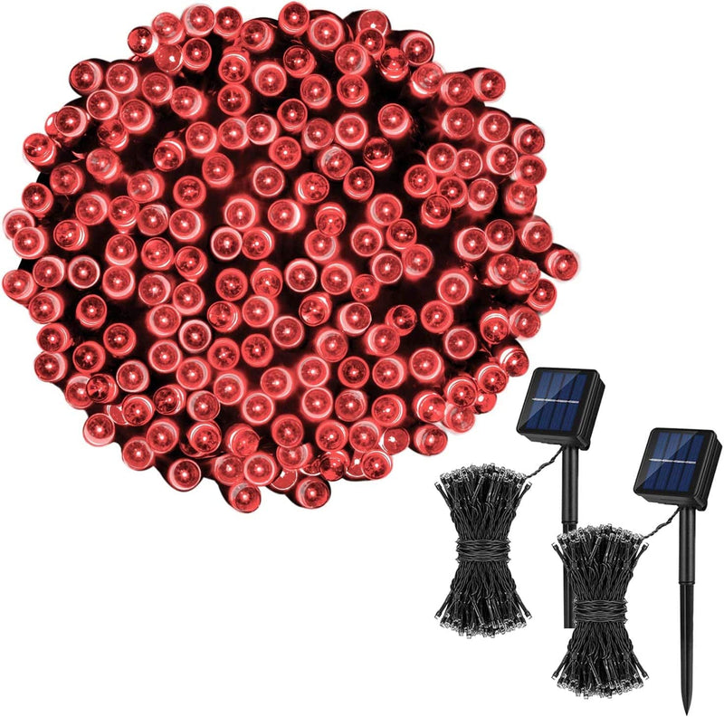 Koxly Solar String Lights,72Ft 200 LED 8 Modes Solar Powered Christmas Lights Outdoor String Lights Waterproof Fairy Lights for Garden Party Wedding Xmas Tree Home & Garden > Lighting > Light Ropes & Strings Koxly Red 2 