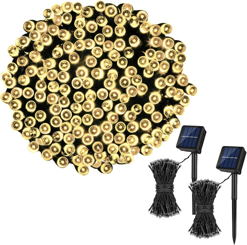 Koxly Solar String Lights,72Ft 200 LED 8 Modes Solar Powered Christmas Lights Outdoor String Lights Waterproof Fairy Lights for Garden Party Wedding Xmas Tree Home & Garden > Lighting > Light Ropes & Strings Koxly Warm White 2 