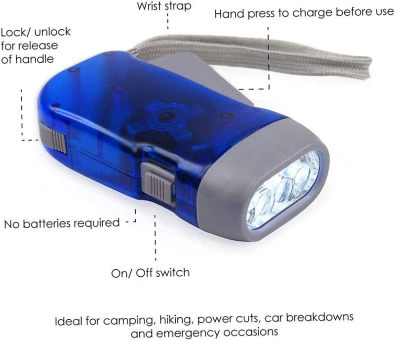 KUYYFDS Hand Press Torch Light LED Flashlight Wind up Dynamo Manual Generator Crank Power Camping Lamp Standard Torches Hardware > Tools > Flashlights & Headlamps > Flashlights KUYYFDS   