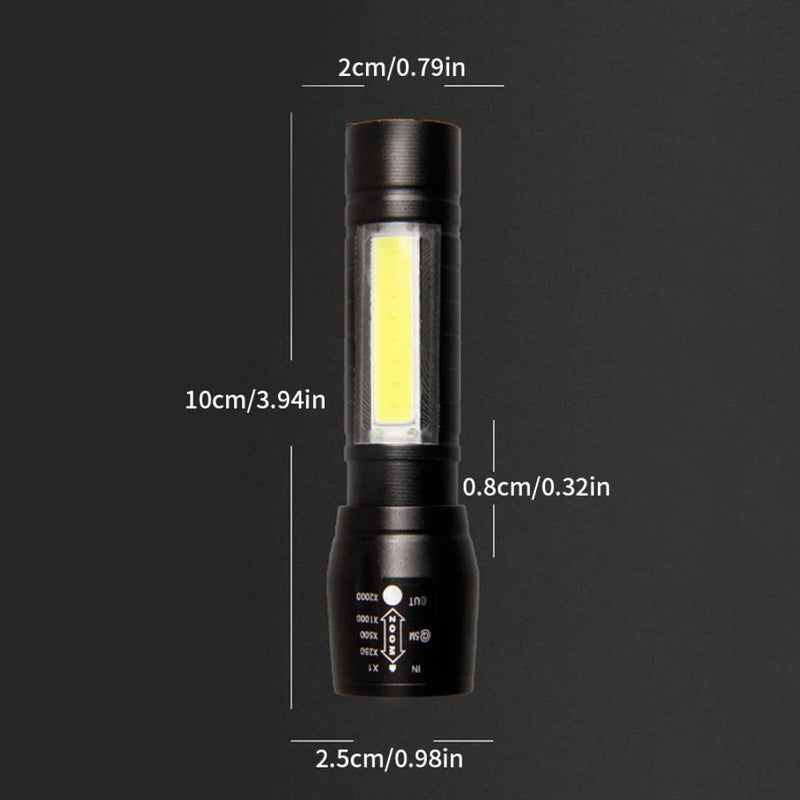KUYYFDS LED Mini Flashlights Super Bright Handheld Waterproof Torch Lamp with COB Side Light Standard Torches Hardware > Tools > Flashlights & Headlamps > Flashlights KUYYFDS   