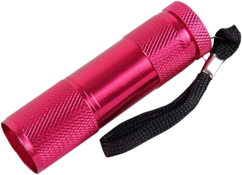 KUYYFDS Portable 9 LED Flashlight Ultra Violet Torch Light Aluminum Alloy Lamp for Outdoor Activities Rose Red Standard Torches Hardware > Tools > Flashlights & Headlamps > Flashlights KUYYFDS   