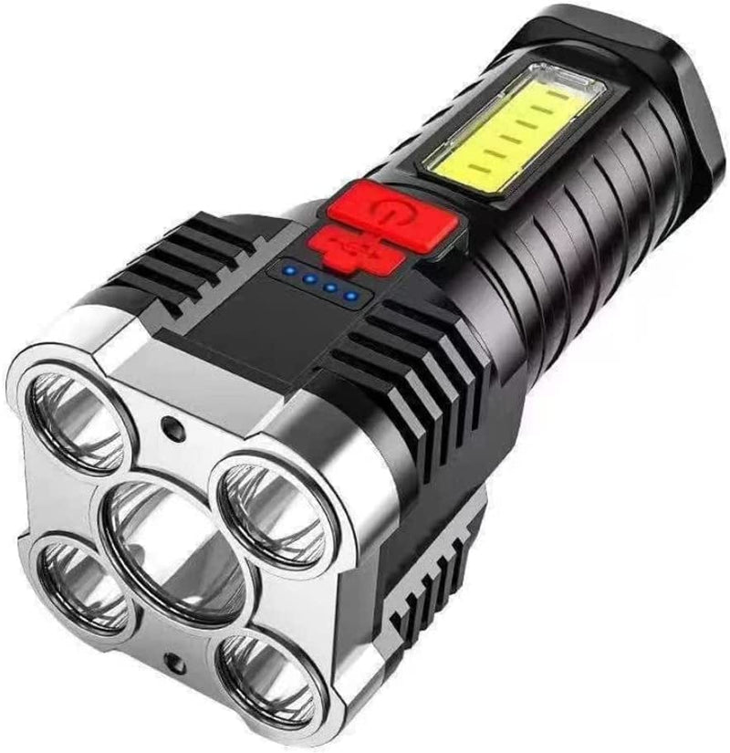KUYYFDS Standard Torches,5 Beads COB Explosion Proof Flashlight Torch Side Light Long Range Home Outdoor USB Rechargeable Hardware > Tools > Flashlights & Headlamps > Flashlights KUYYFDS   
