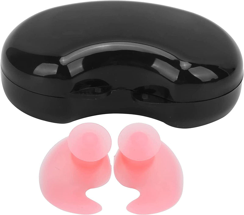LAIONTY Portable Waterproof Swimming Earplugs, Surfing Reusable Silicone Earplugs with Storage Box Sporting Goods > Outdoor Recreation > Boating & Water Sports > Swimming LAIONTY Pink  